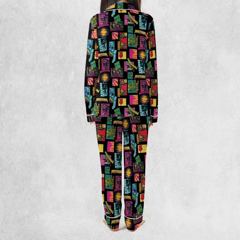 Monster Pop Movies Halloween Pajamas Set - 4