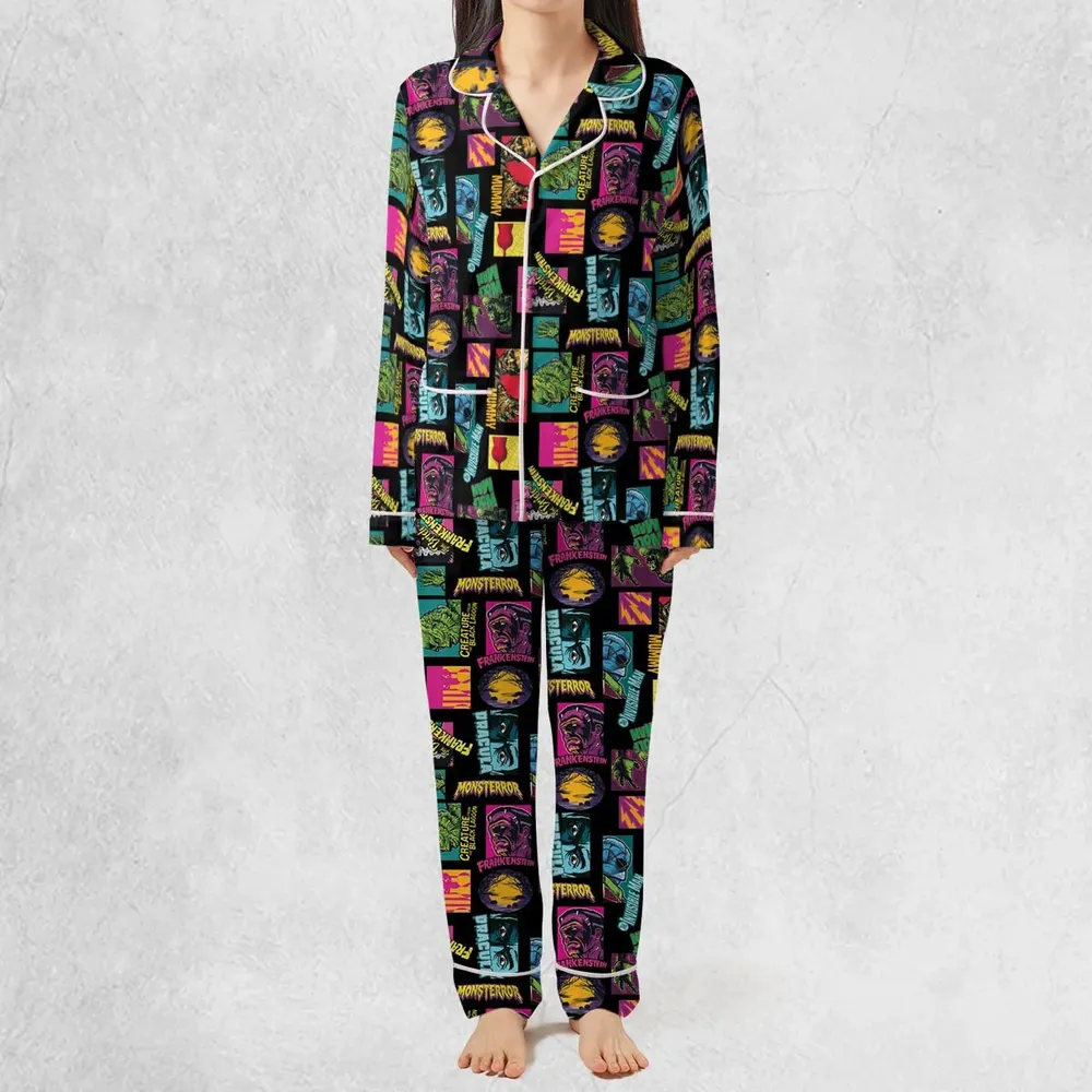 Monster Pop Movies Halloween Pajamas Set - 3