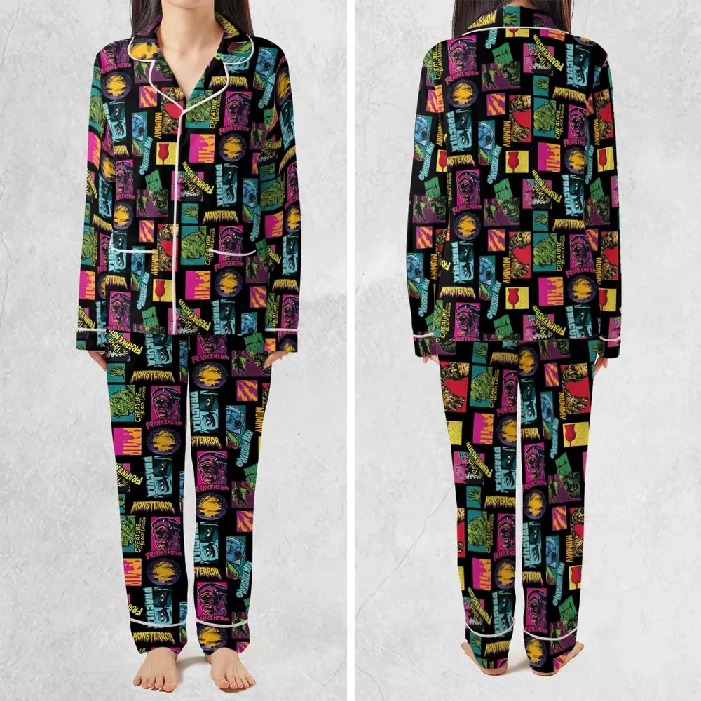 Monster Pop Movies Halloween Pajamas Set - 2