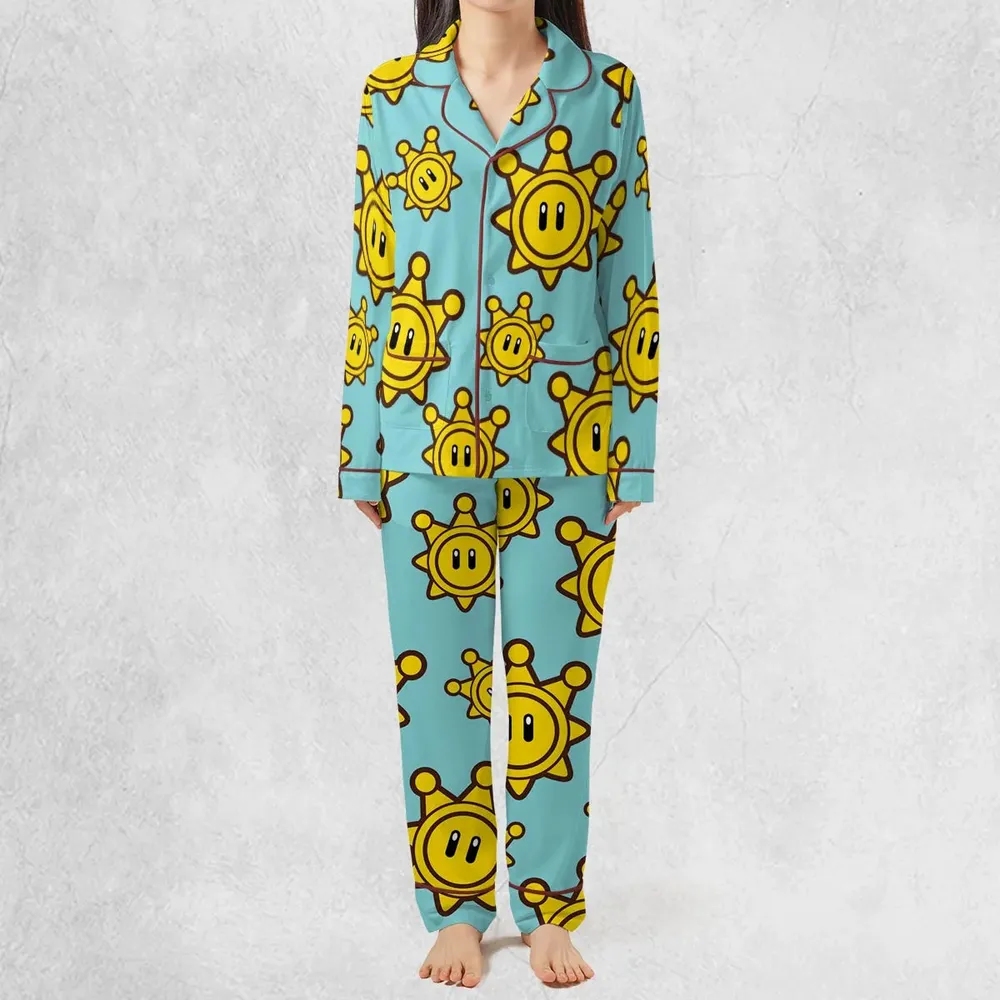 Shine Sprite Super Mario Button Up Pajamas Set - 3