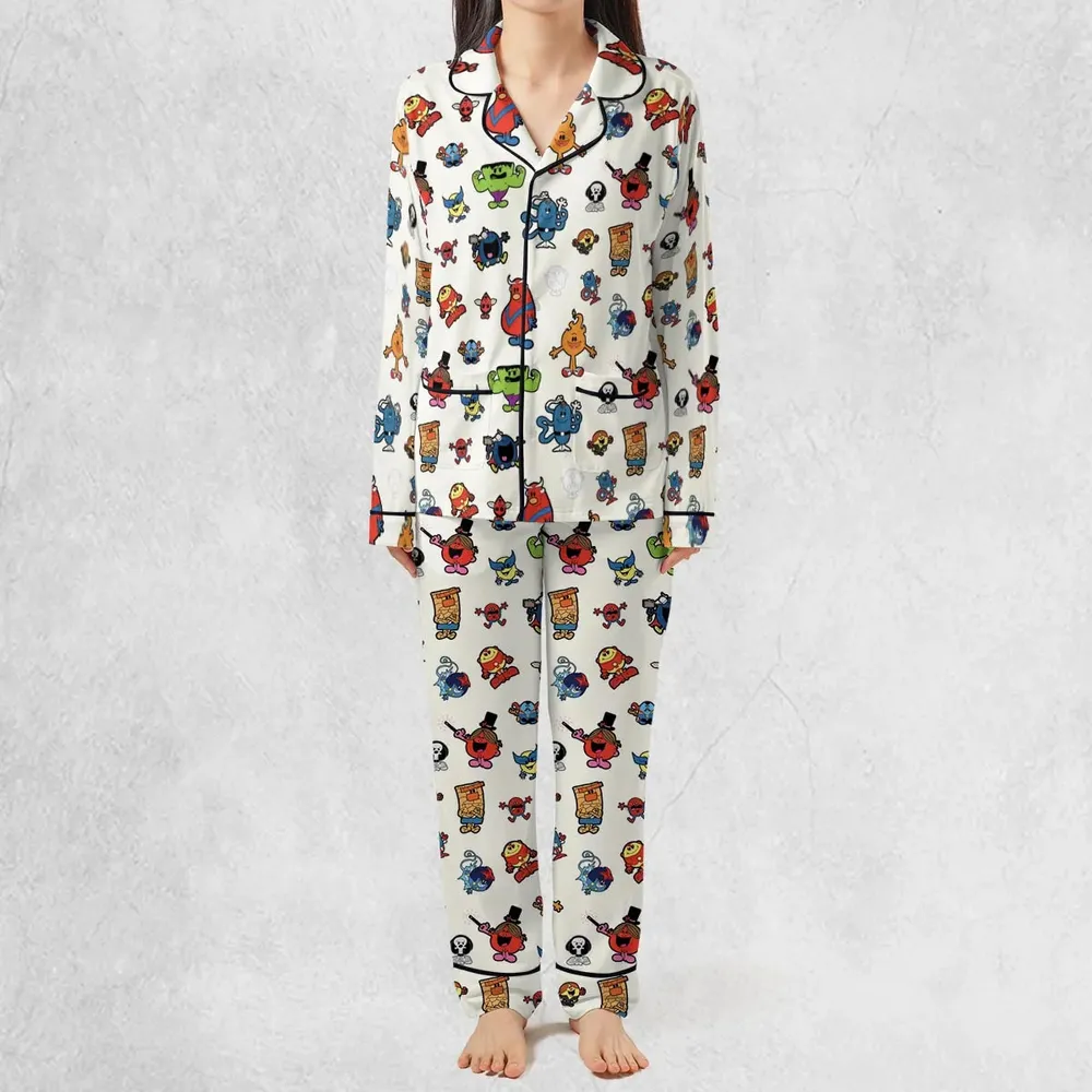Marvel Characters And Mr Men Pattern Pajamas Set - 3