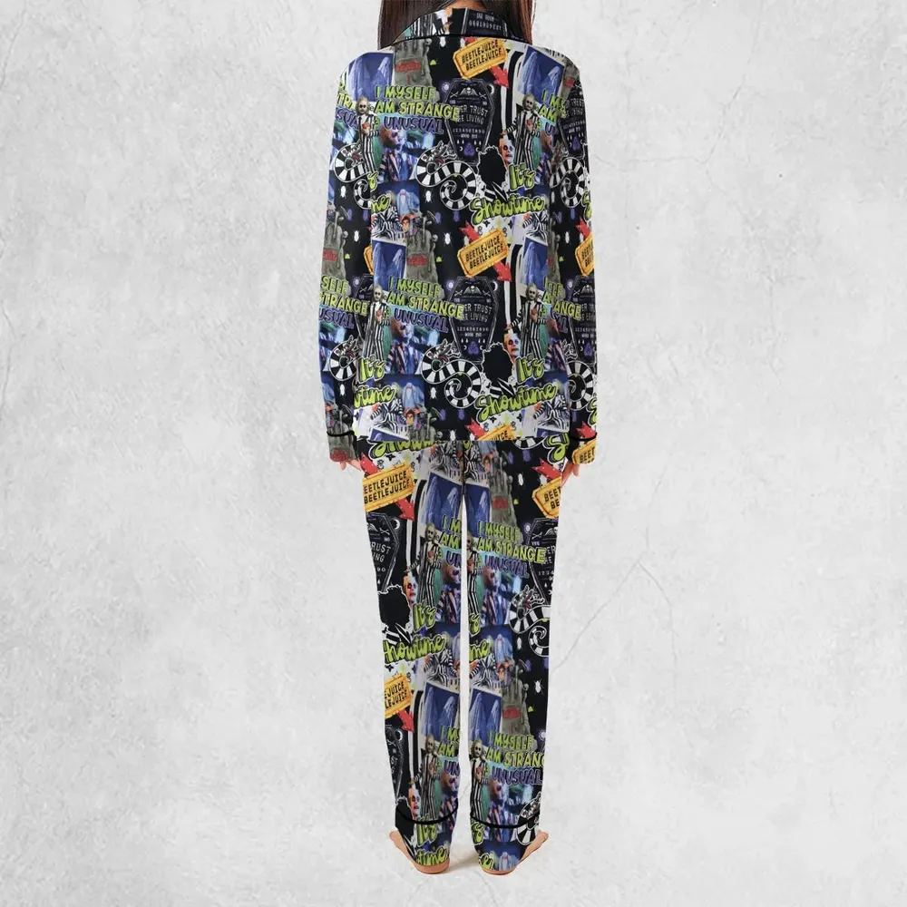 I Myself Am Strange Unusual Beetlejuice Pajamas Set - 4