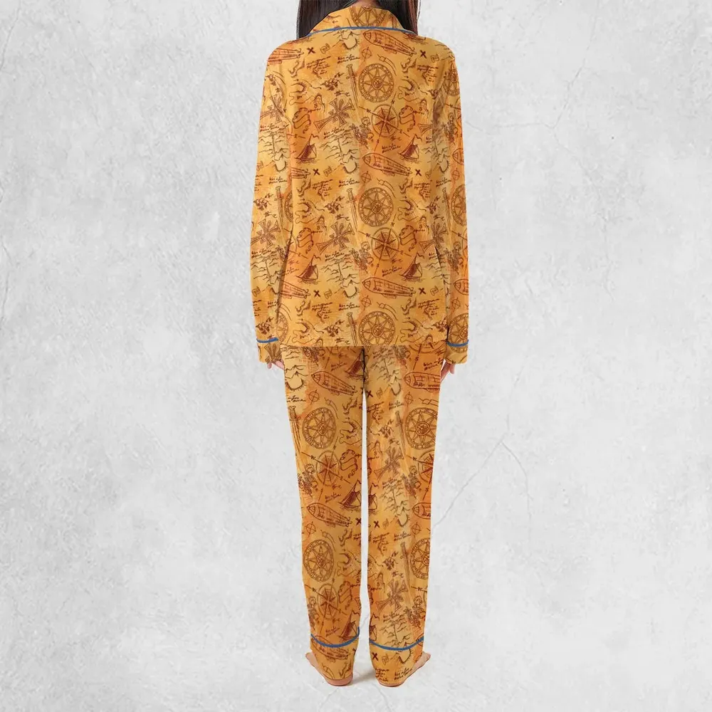 Vintage Adventure Map Indiana Jones Pajamas Set - 4