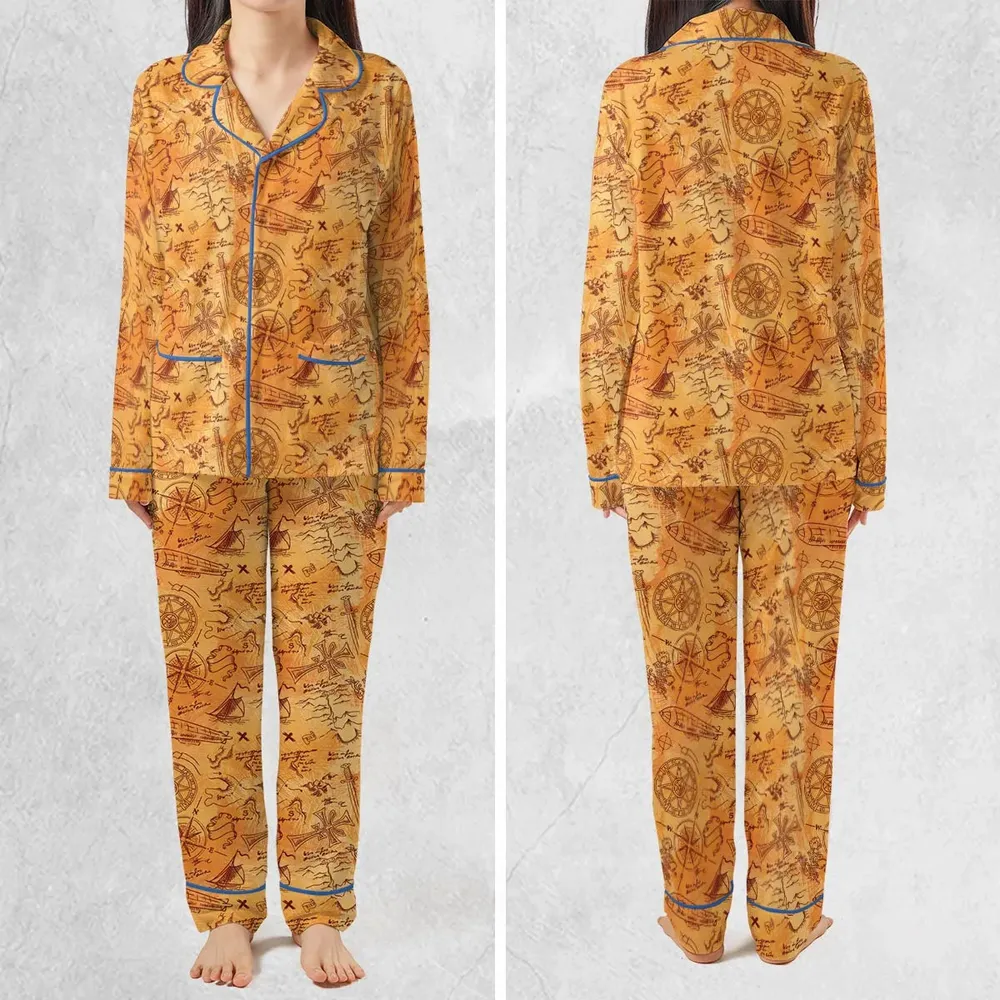 Vintage Adventure Map Indiana Jones Pajamas Set - 2