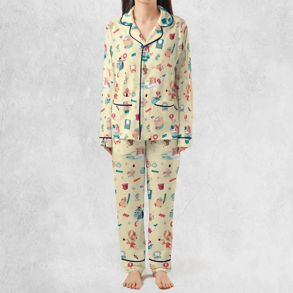 Ren and Stimpy Pattern Pajamas Set - 3