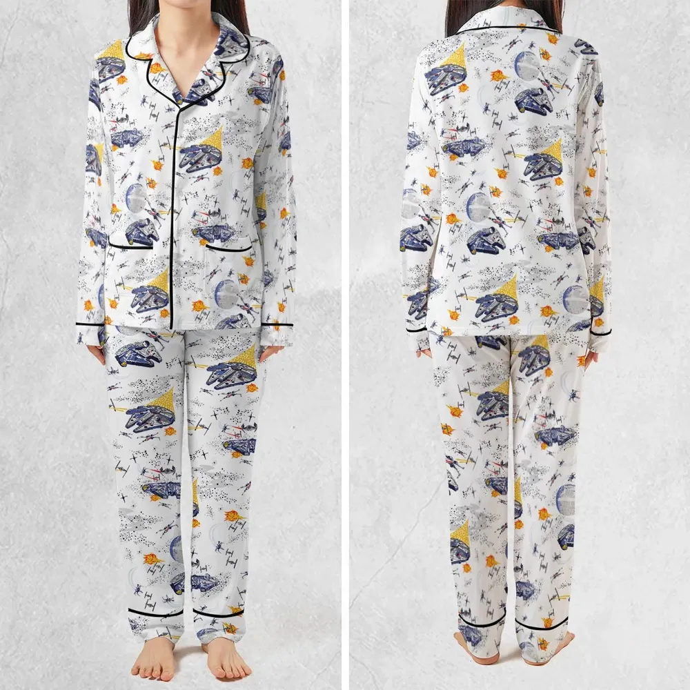 Millennium Falcon Patterns Star Wars Pajamas Set - 2