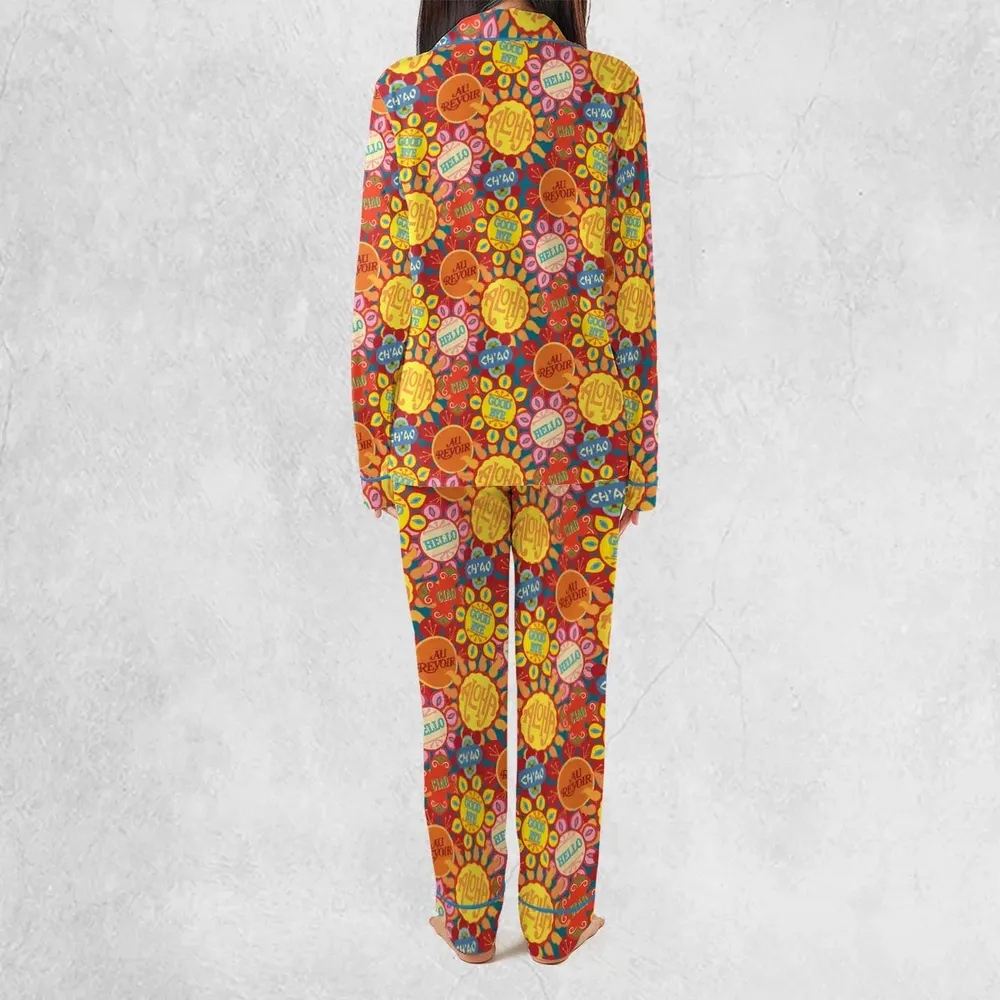 It's a Small World Flowers Pajamas Set - 3