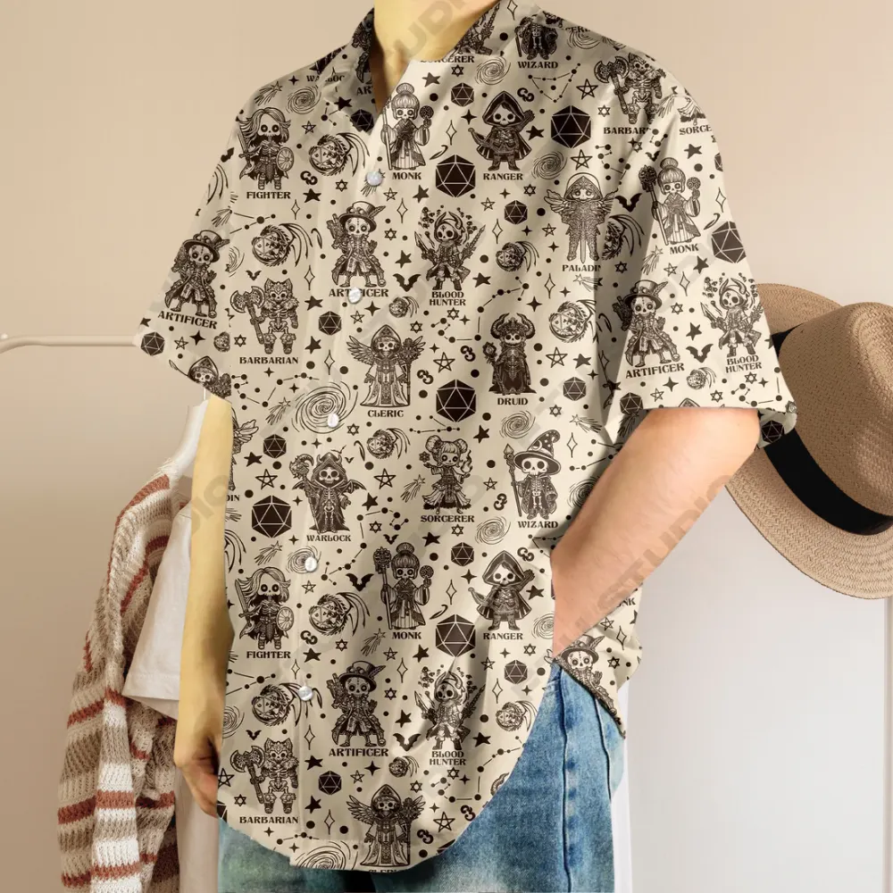 DnD Class Characters Hawaiian Shirt - 1