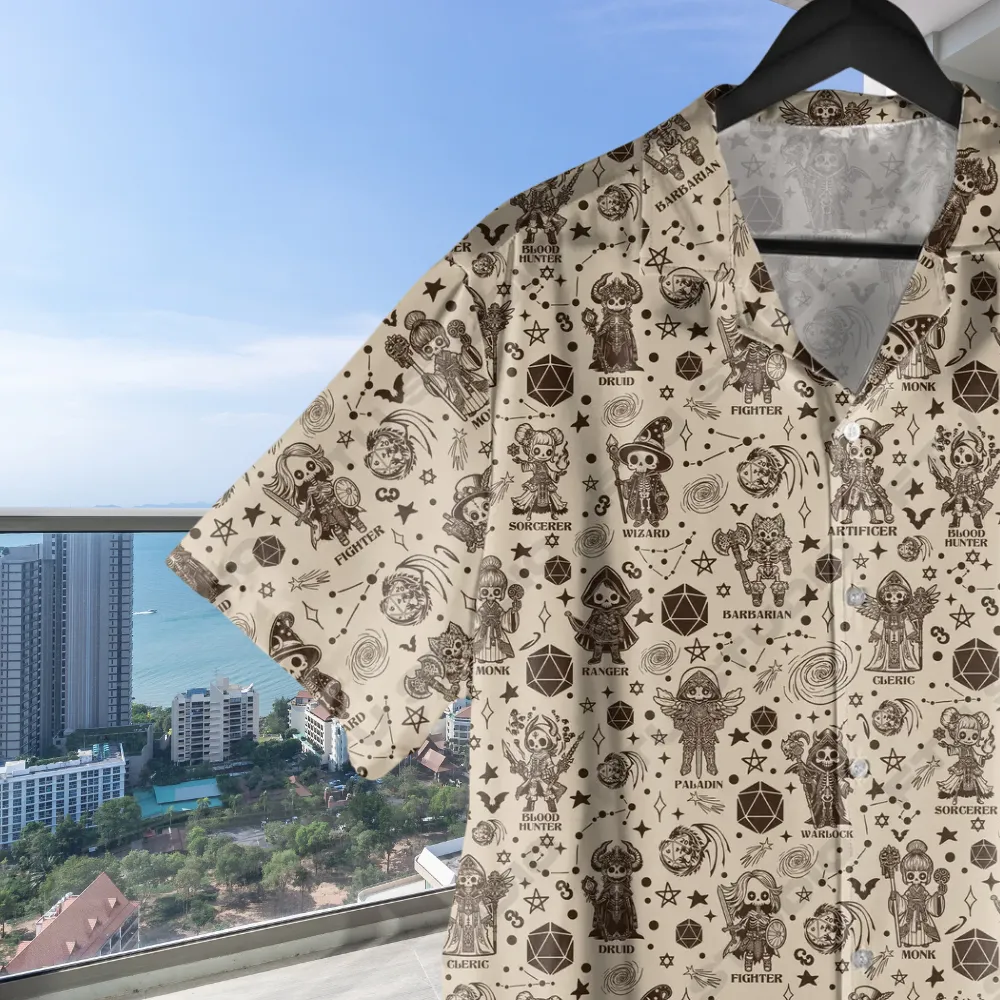 DnD Class Characters Hawaiian Shirt - 2