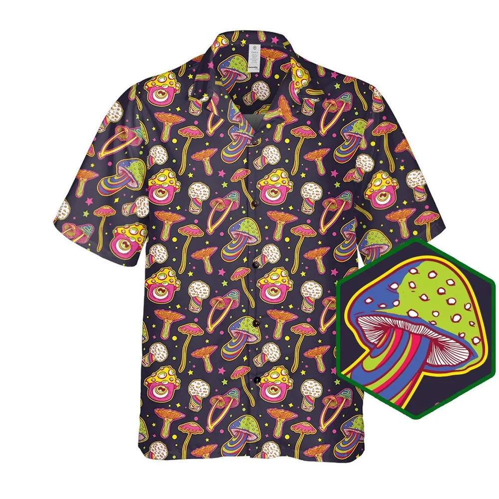 Trippy Mushroom Hawaiian Shirt - 1