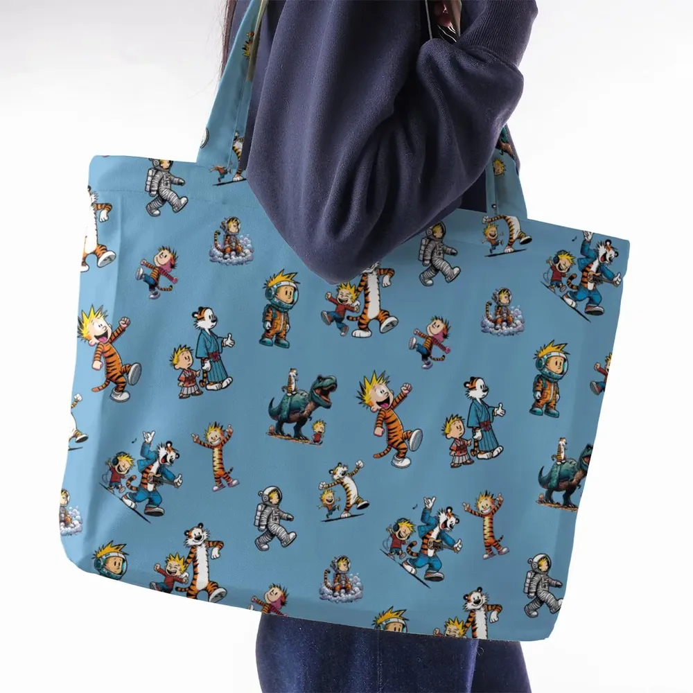 Comics Come To Life Calvin And Hobbes Large Tote Bag - 2