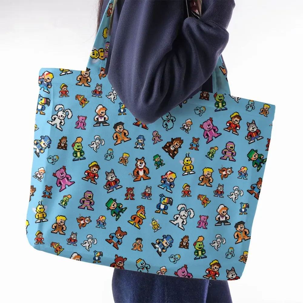 8-bit Breakfast Cereal Icons Large Tote Bag - 2