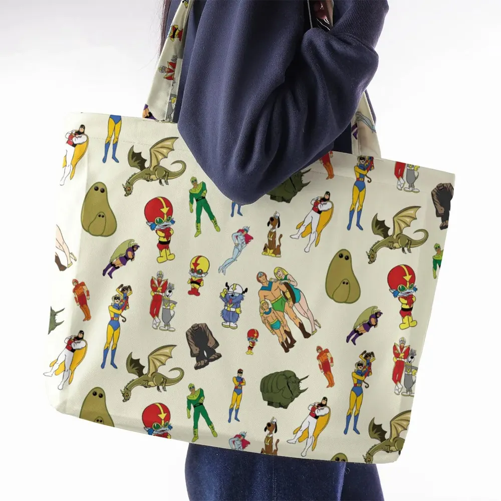 Herculoids and The Rest Of Hanna Barbera Space Stars Large Tote Bag - 2