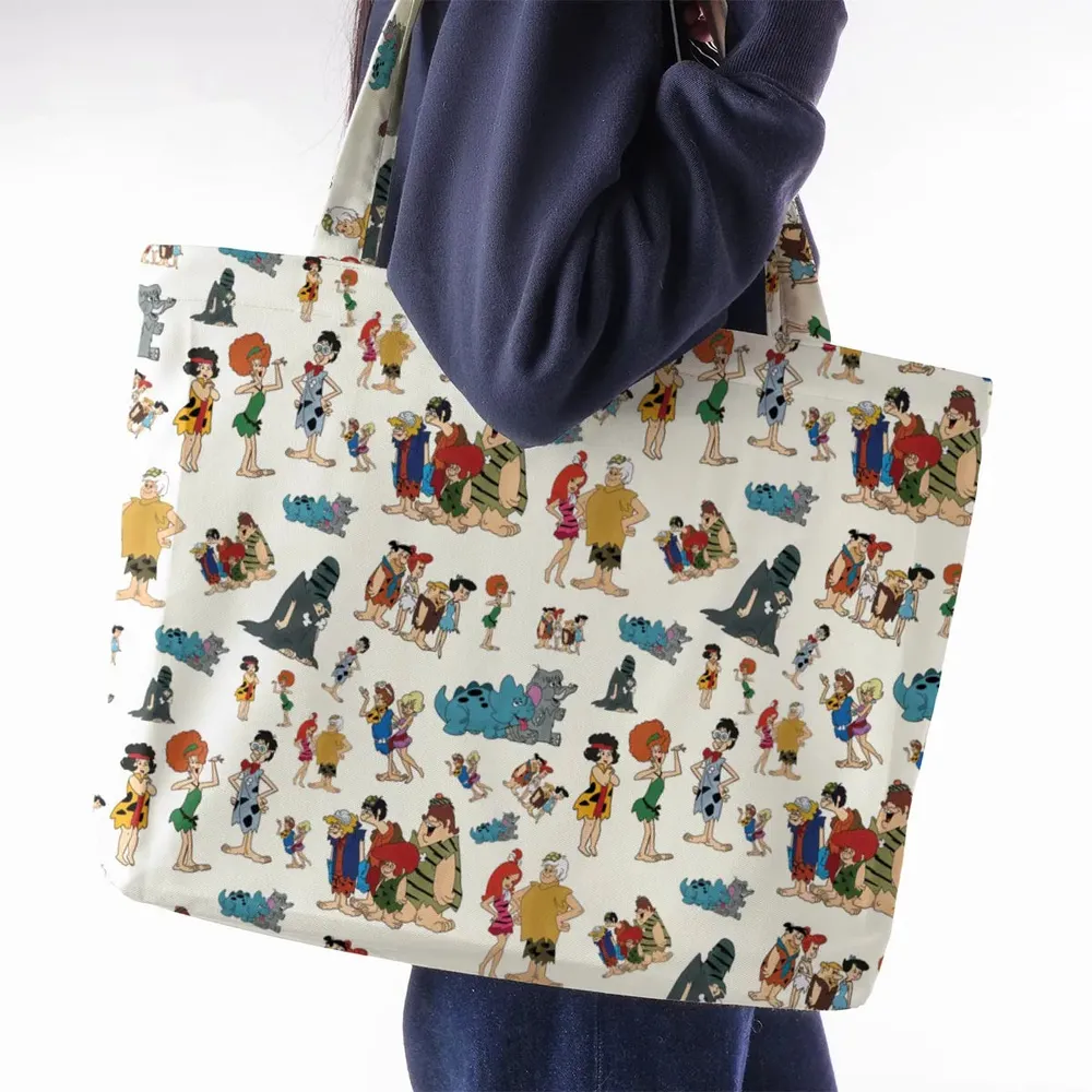 The Pebbles and Bamm Bamm Show Characters Large Tote Bag - 2