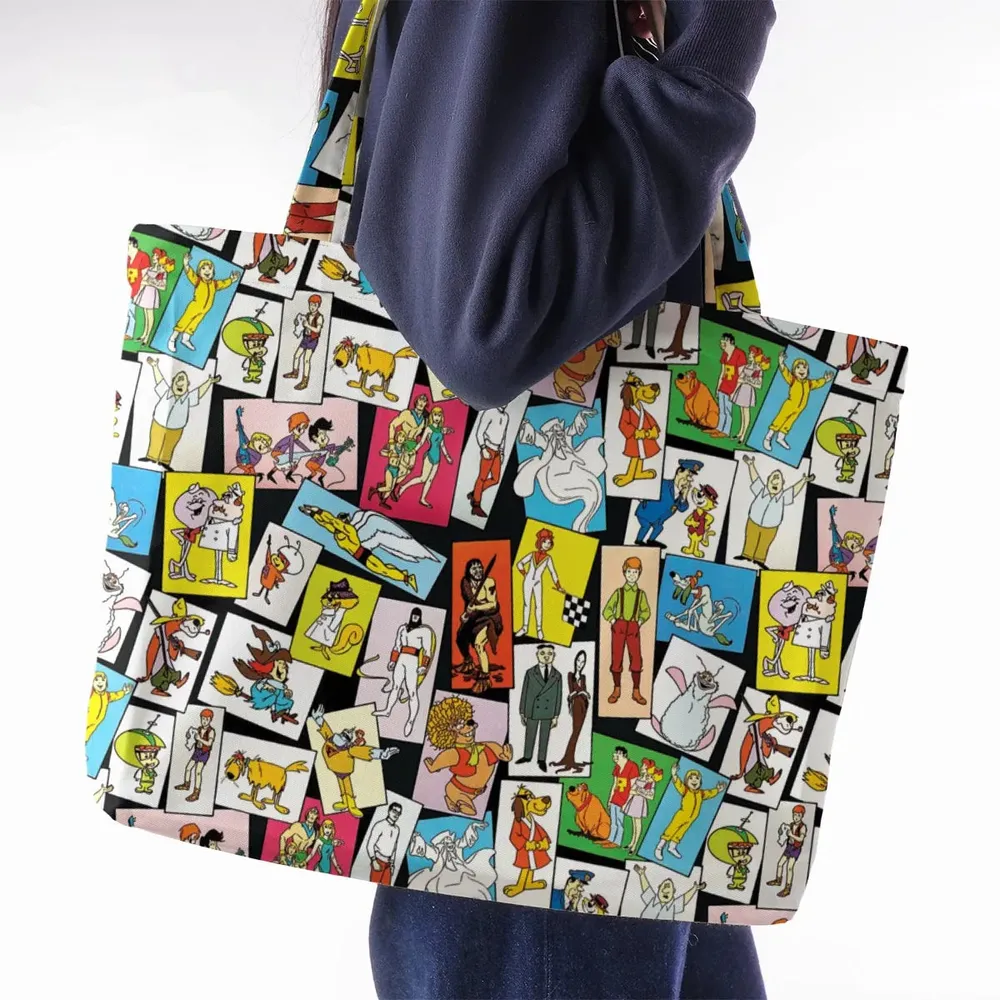 Back To The Day Old Cartoon Shows Large Tote Bag - 2