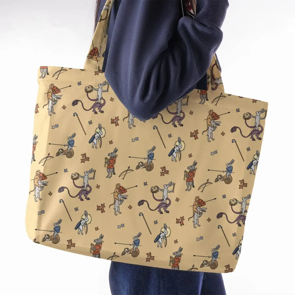 The Medieval Marginalia Killer Rabbit Monty Python Large Tote Bag - 2