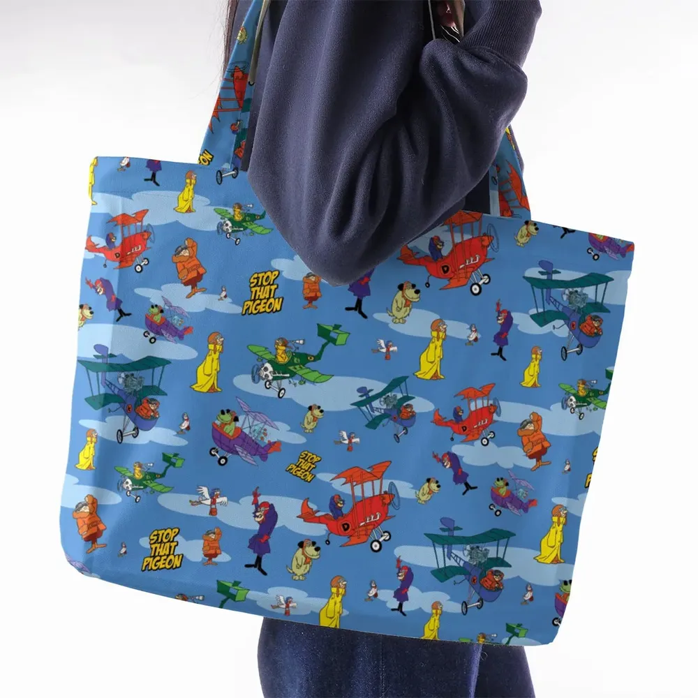 Stop That Pigeon Dastardly and Muttley in Their Flying Machines Large Tote Bag - 2