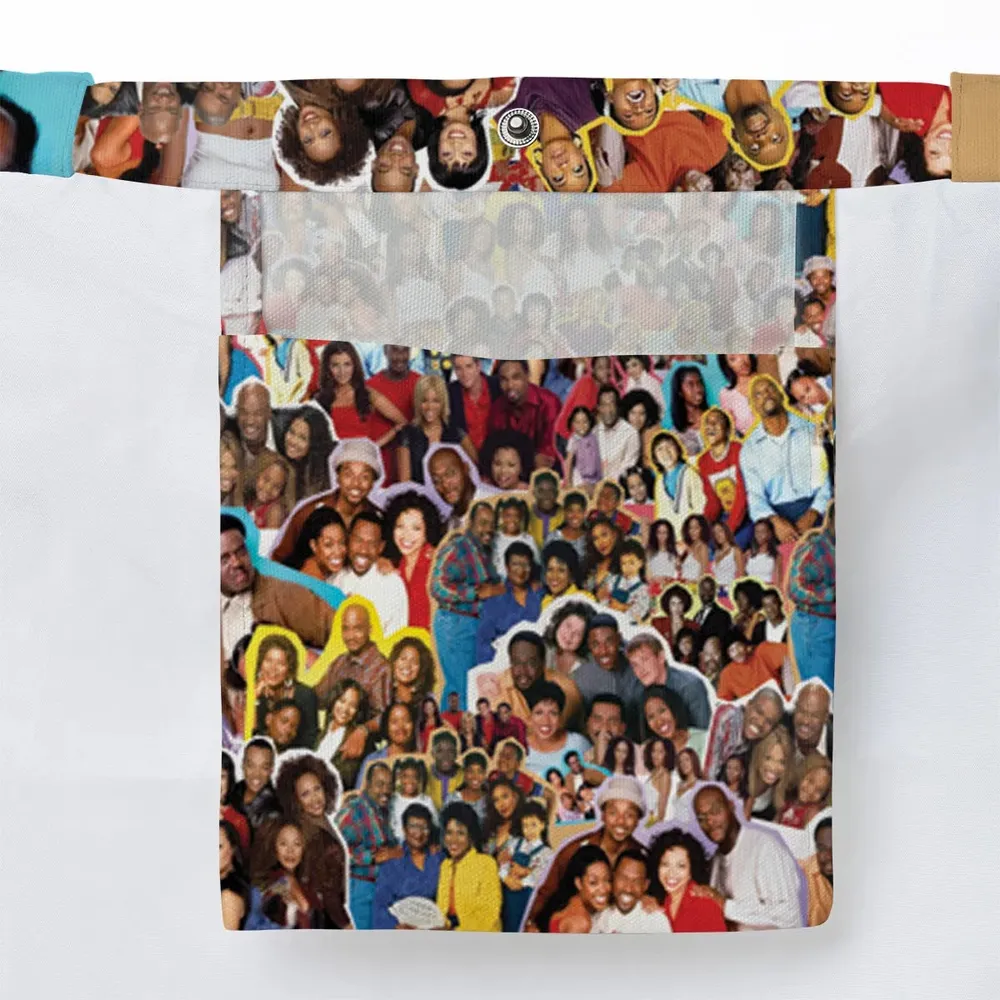 Old Black Sitcom Shows Collage Large Tote Bag - 3