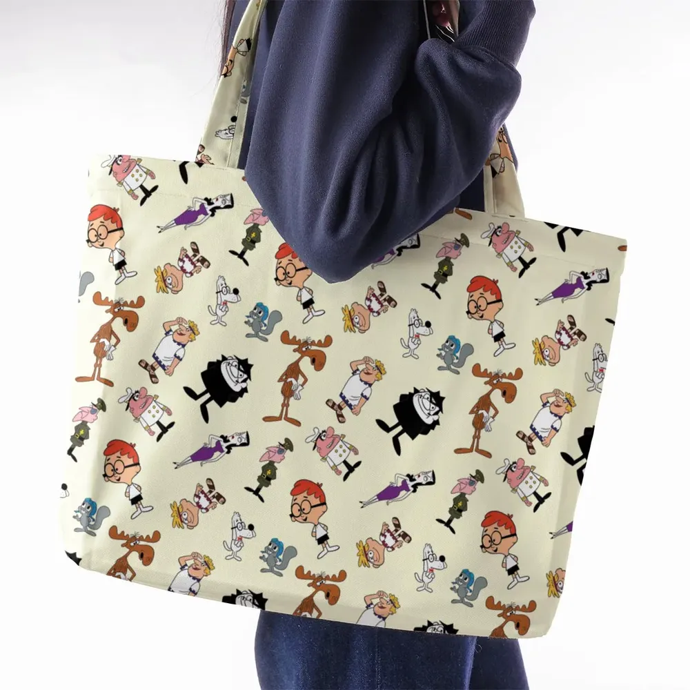 60s The Adventures Of Rocky And Bullwinkle and Friends Large Tote Bag - 2
