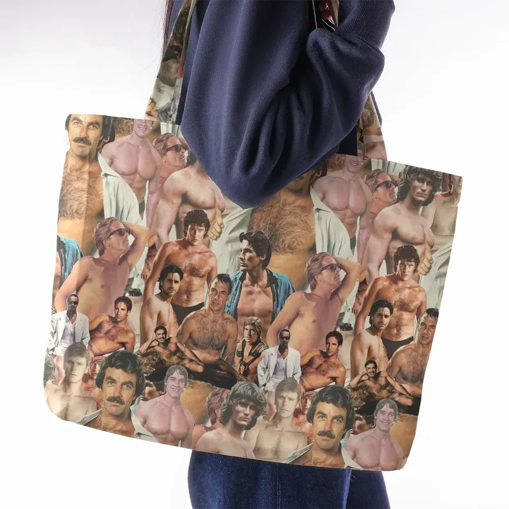 Vintage Hunks of The 80s Large Tote Bag - 2