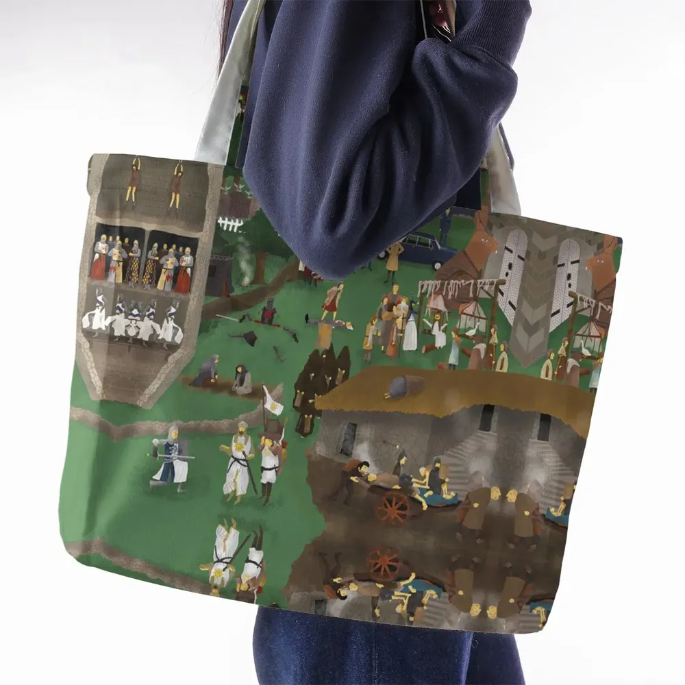 England 932 A.D Monty Python and The Holy Grail Large Tote Bag - 2