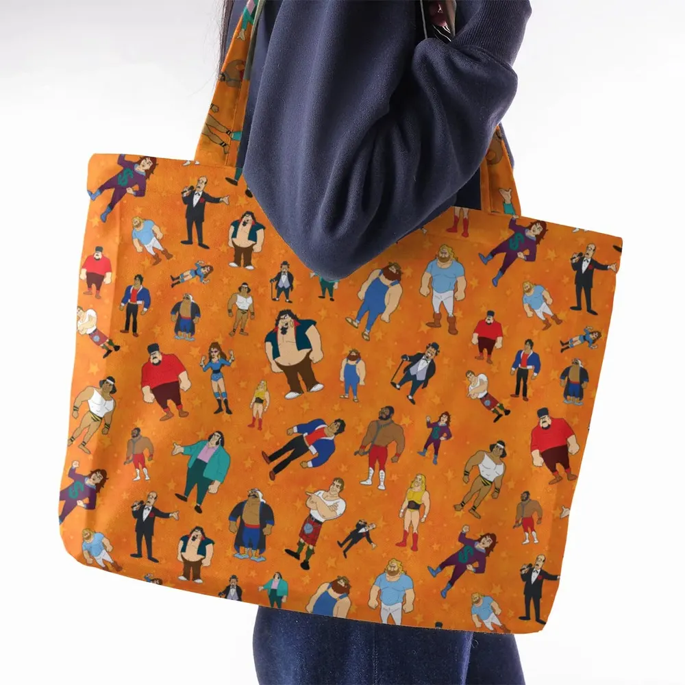 80s Hulk Rock 'n' Wrestling Characters Large Tote Bag - 2