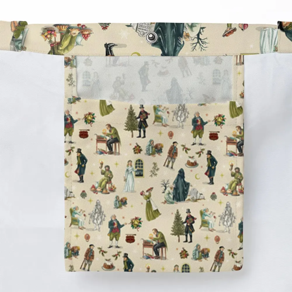 A Christmas Carol Characters Pattern Large Tote Bag - 3