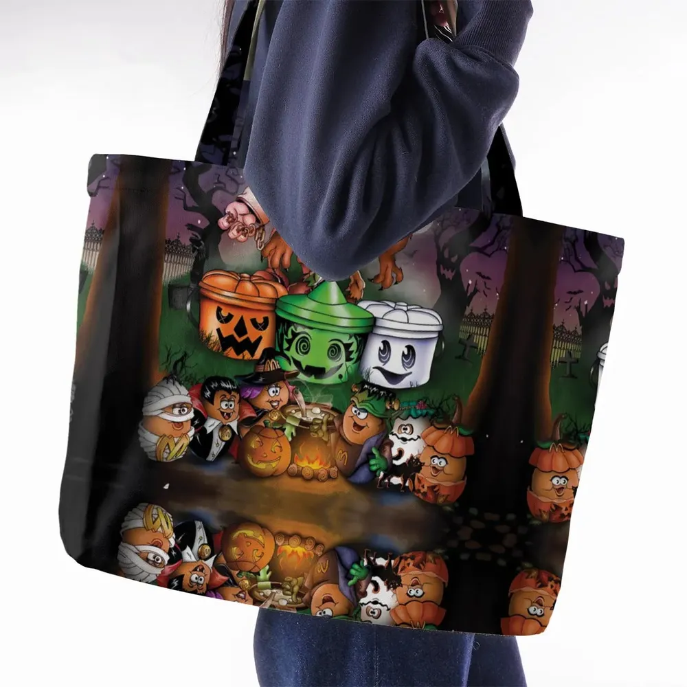 Halloween Food Mascot Themed Large Tote Bag - 2