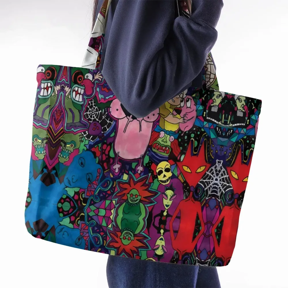 Horror Characters Cowardly Dog Large Tote Bag - 2