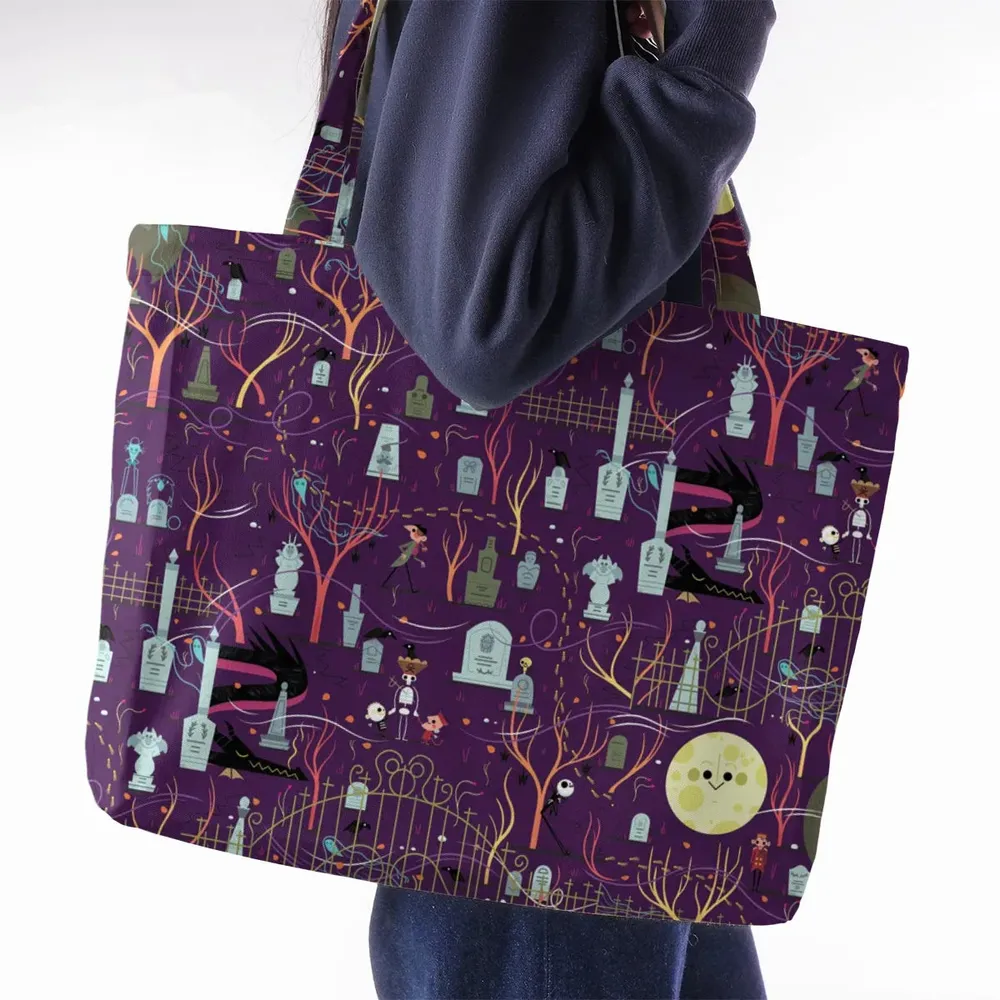 Nostalgic 80s 90s Spooky Scene Large Tote Bag - 2
