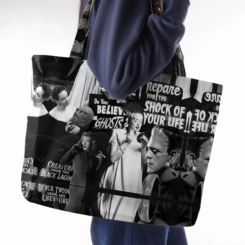 Universal Monsters Pattern Large Tote Bag - 2