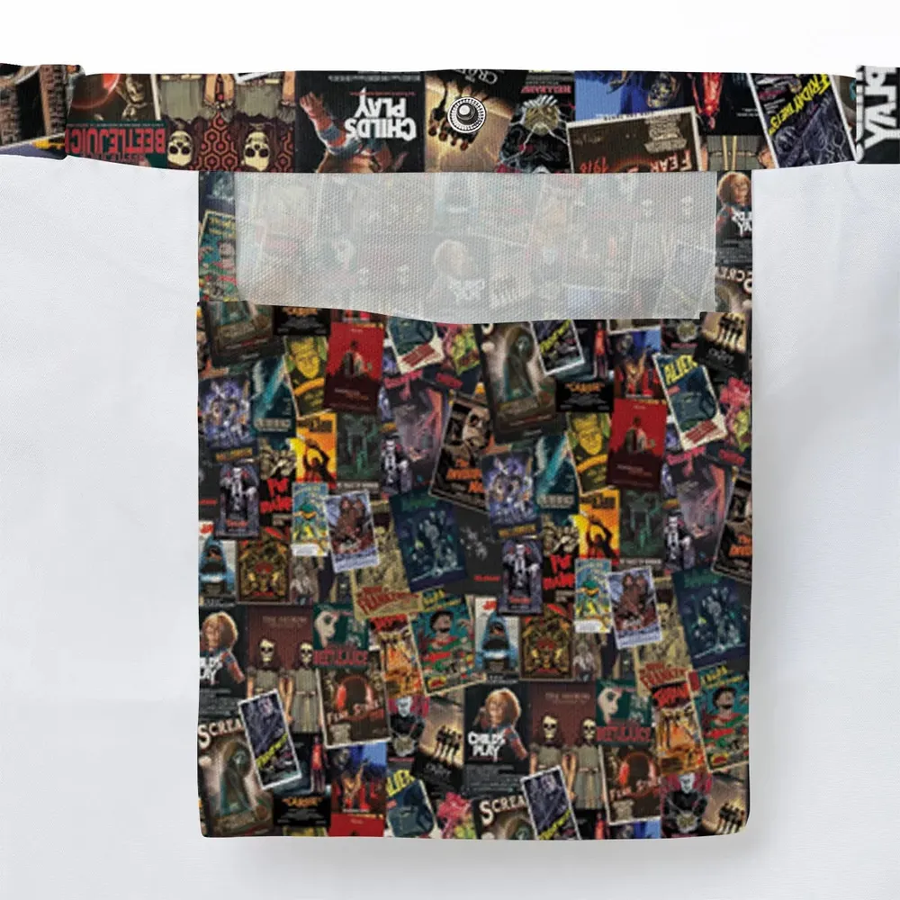 Vintage Horror Pattern Large Tote Bag - 3