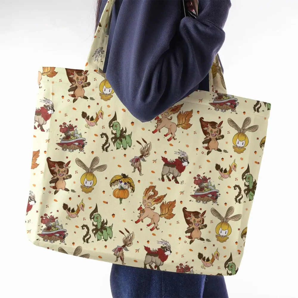 Autumn Vibes Pokemon Pattern Large Tote Bag - 2