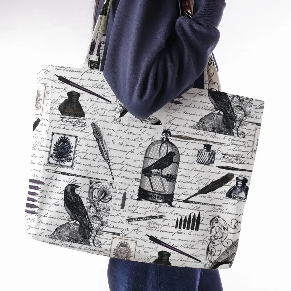 Nevermore The Raven Edgar Allan Poe Large Tote Bag - 2