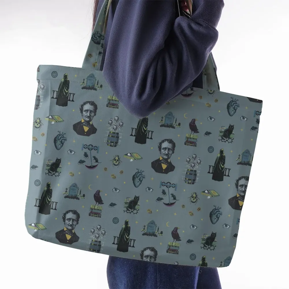 The Dark Themed Edgar Allan Poe Large Tote Bag - 2
