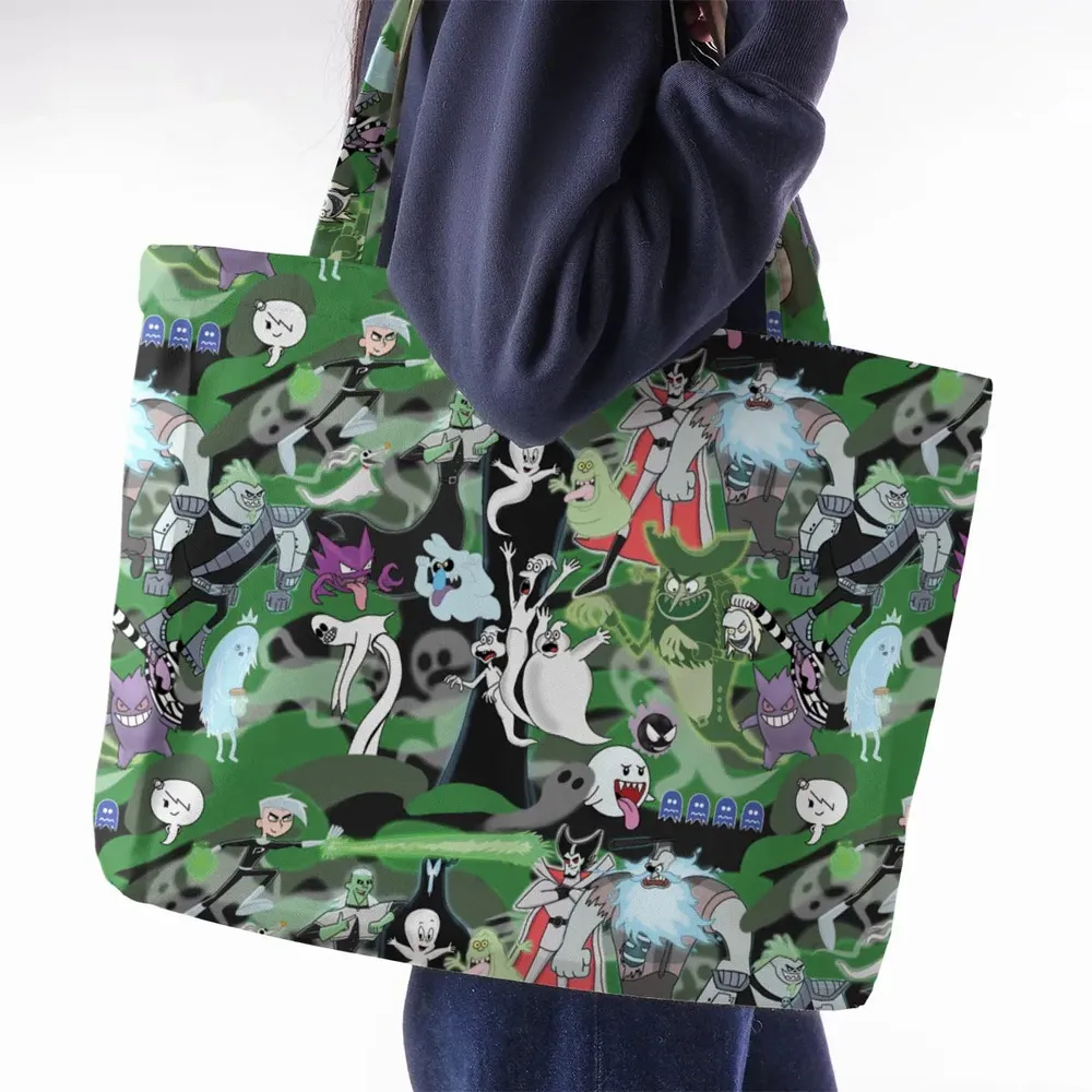 Ghost Cartoon Characters Large Tote Bag - 2