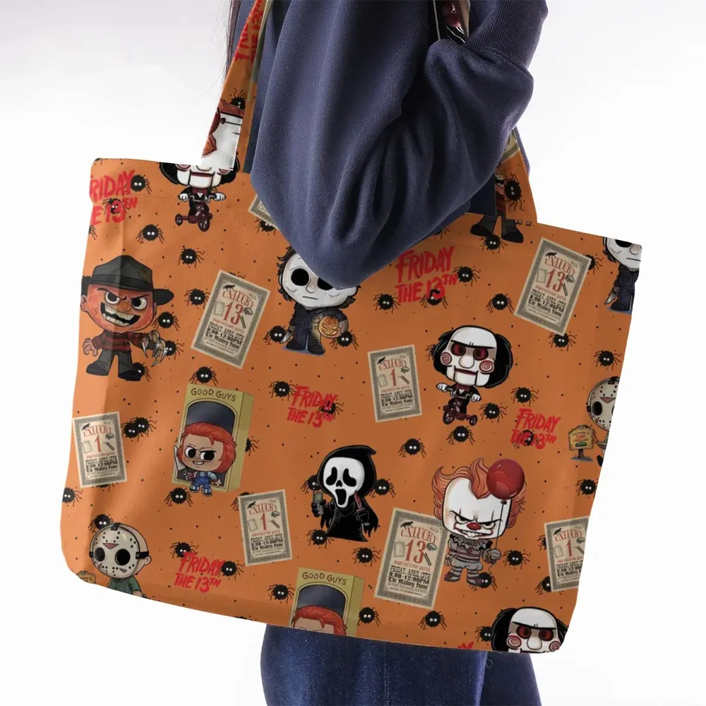 Chibi Horror Characters Large Tote Bag - 2