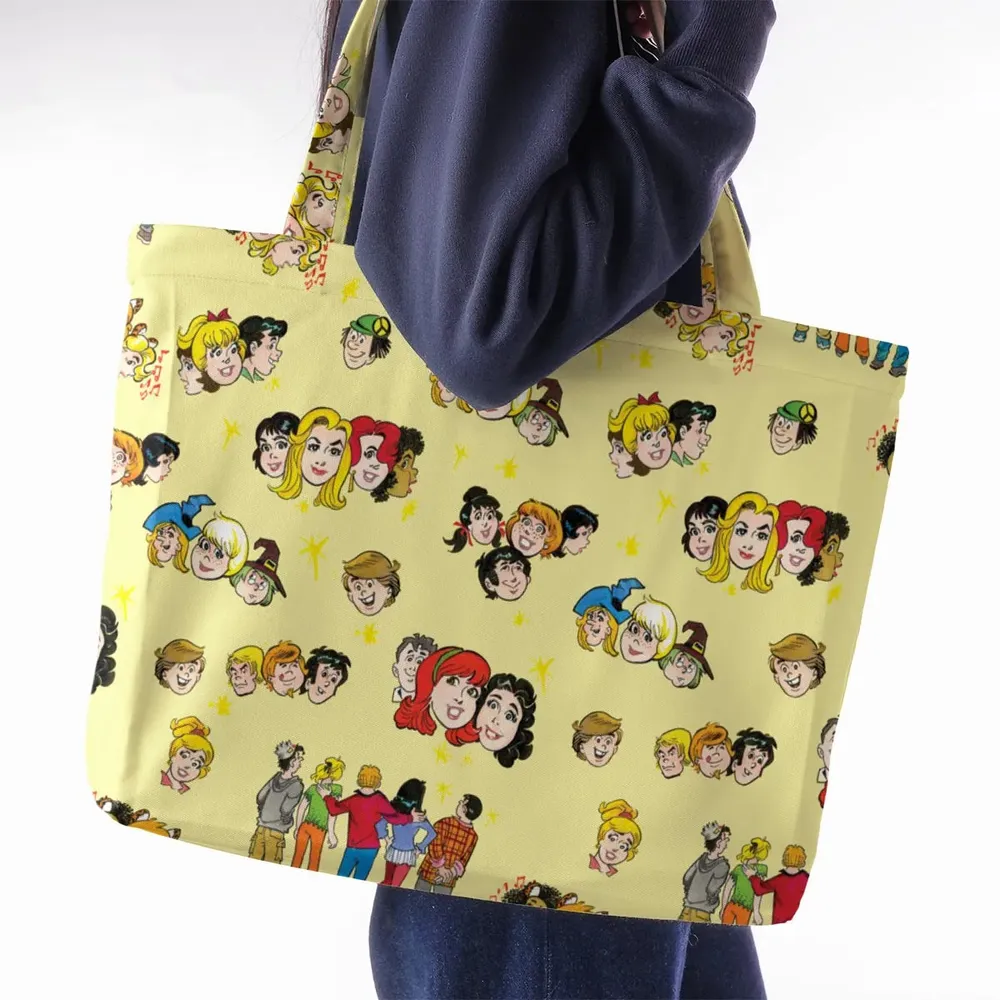 Nostalgic Cartoons in Archie Style Large Tote Bag - 2