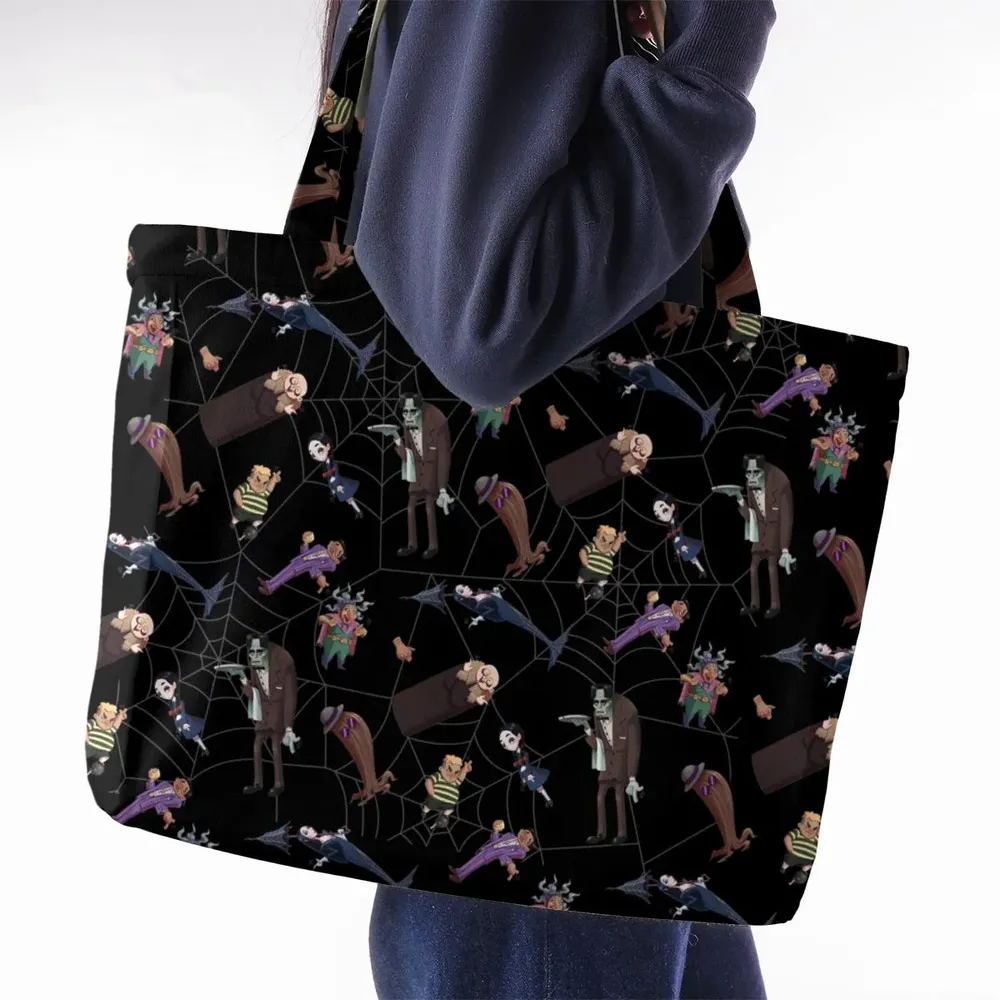 Groovie Addams Family  Cartoon Characters Large Tote Bag - 2