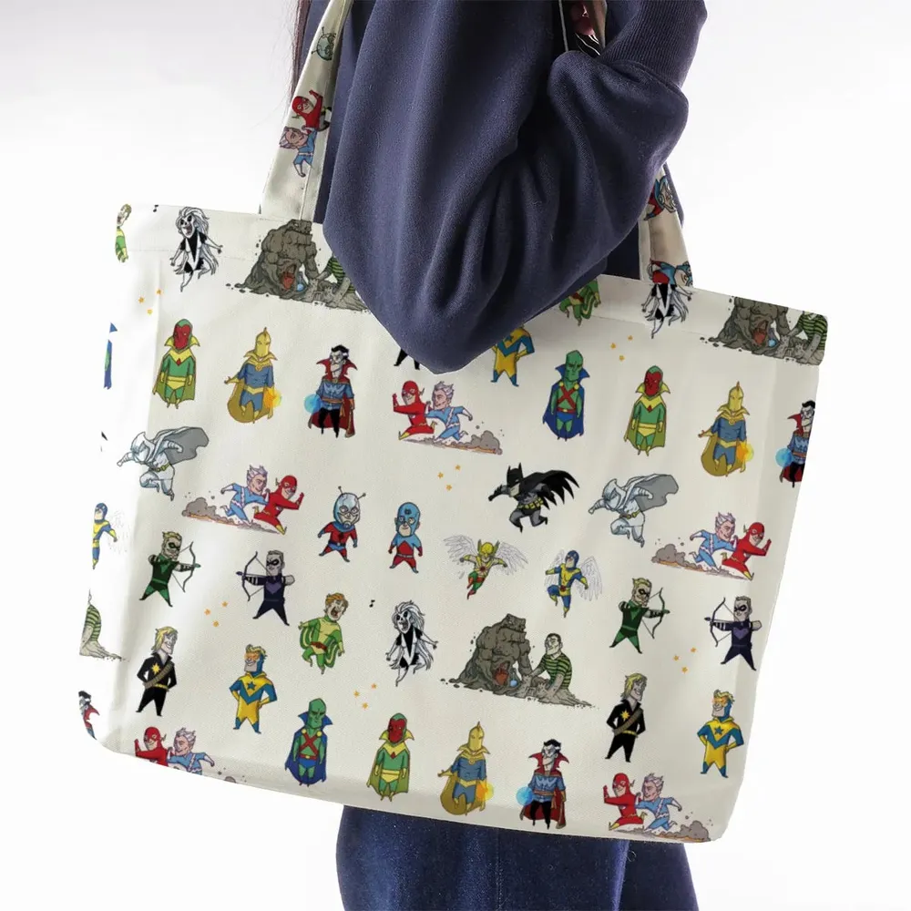 Chillin' and Battle Marvel vs DCU Large Tote Bag - 2
