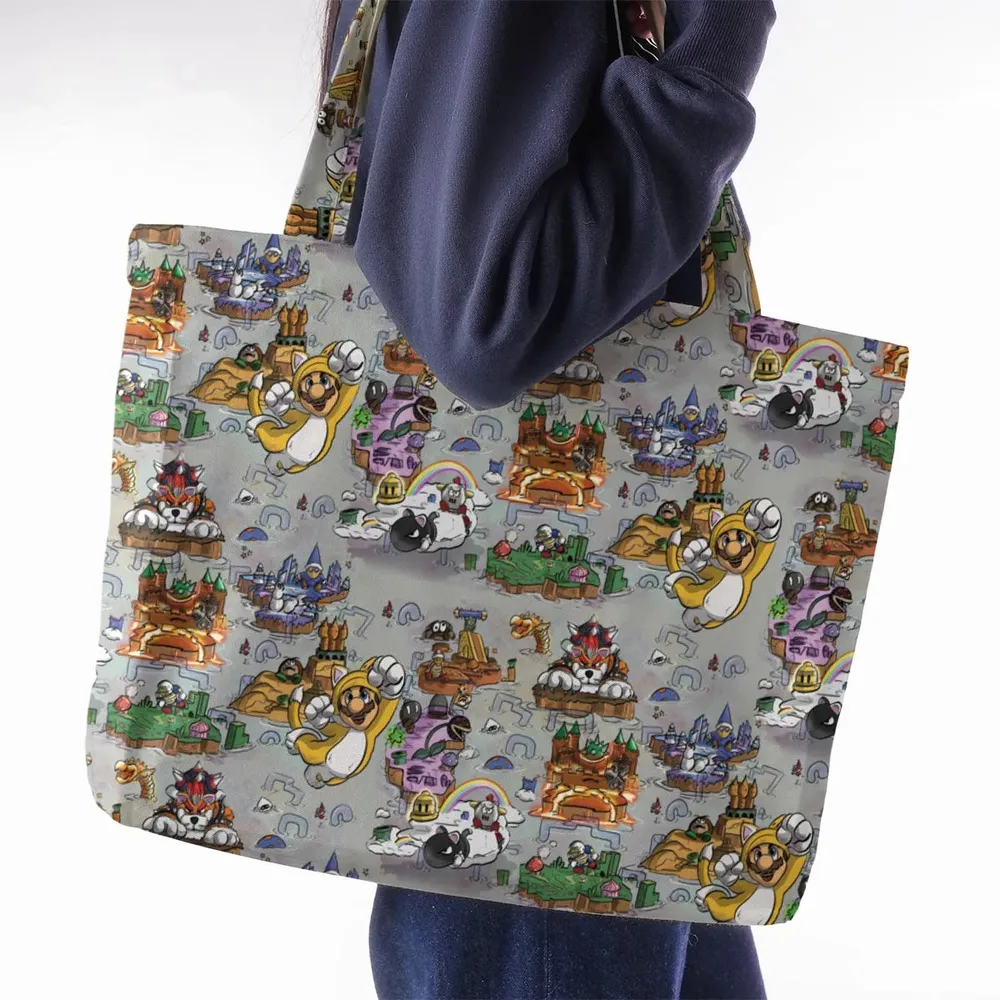 Mushroom World Super Mario Worlds Large Tote Bag - 2