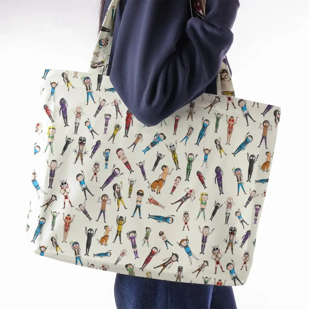 Morty Kombat Morty and Mortal Kombat Mashup Large Tote Bag - 2