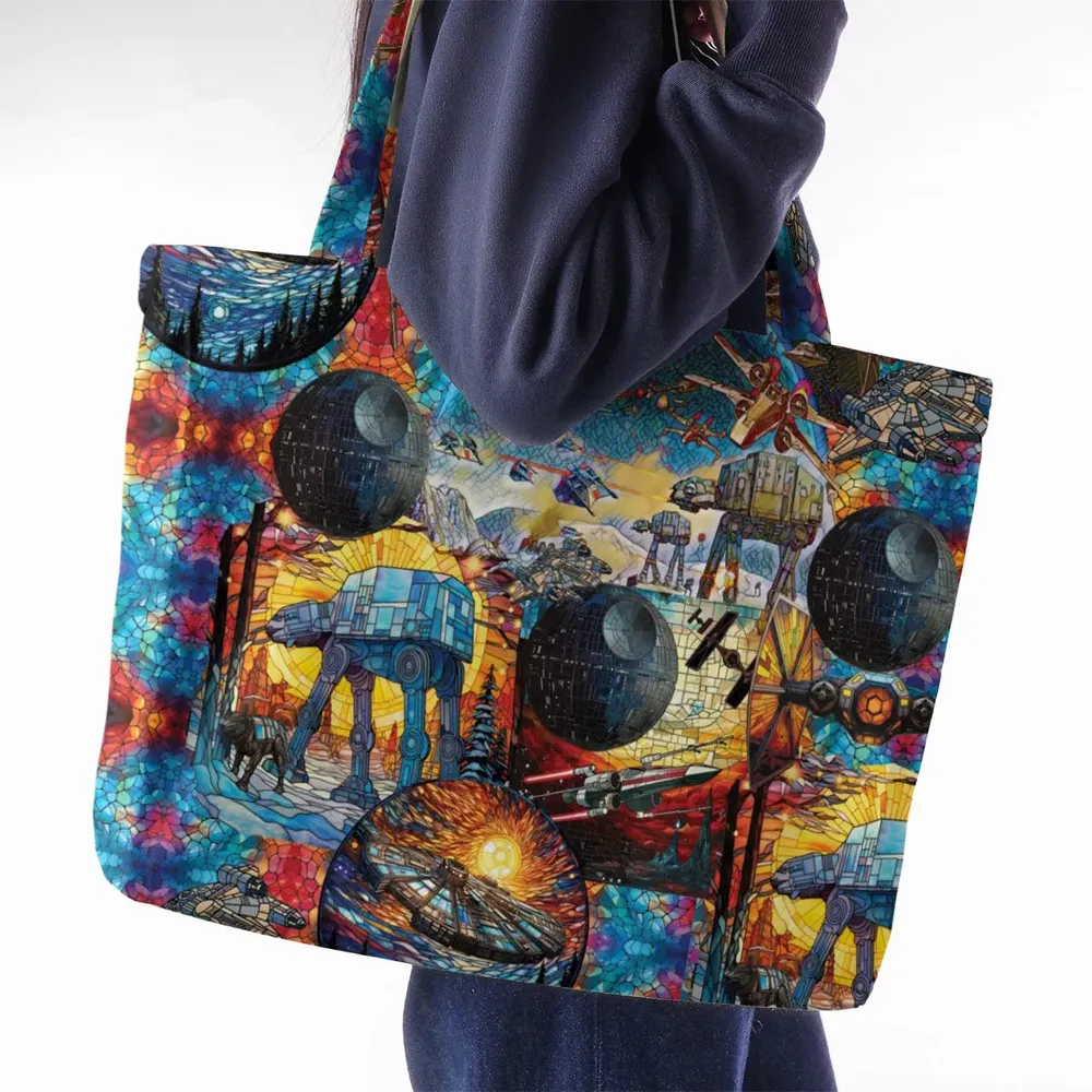 Spaceships Death Star Suncatcher Glass Large Tote Bag - 2