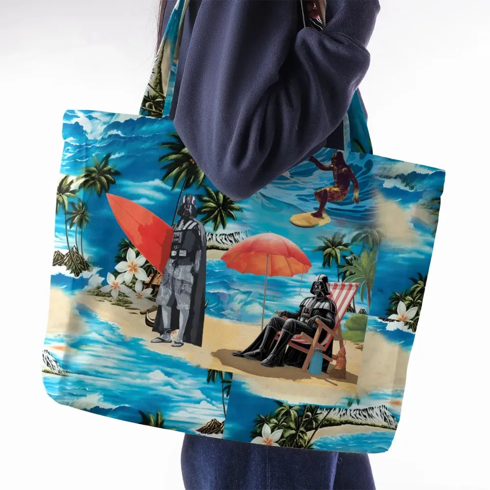 Darth Vader Surfing Large Tote Bag - 2