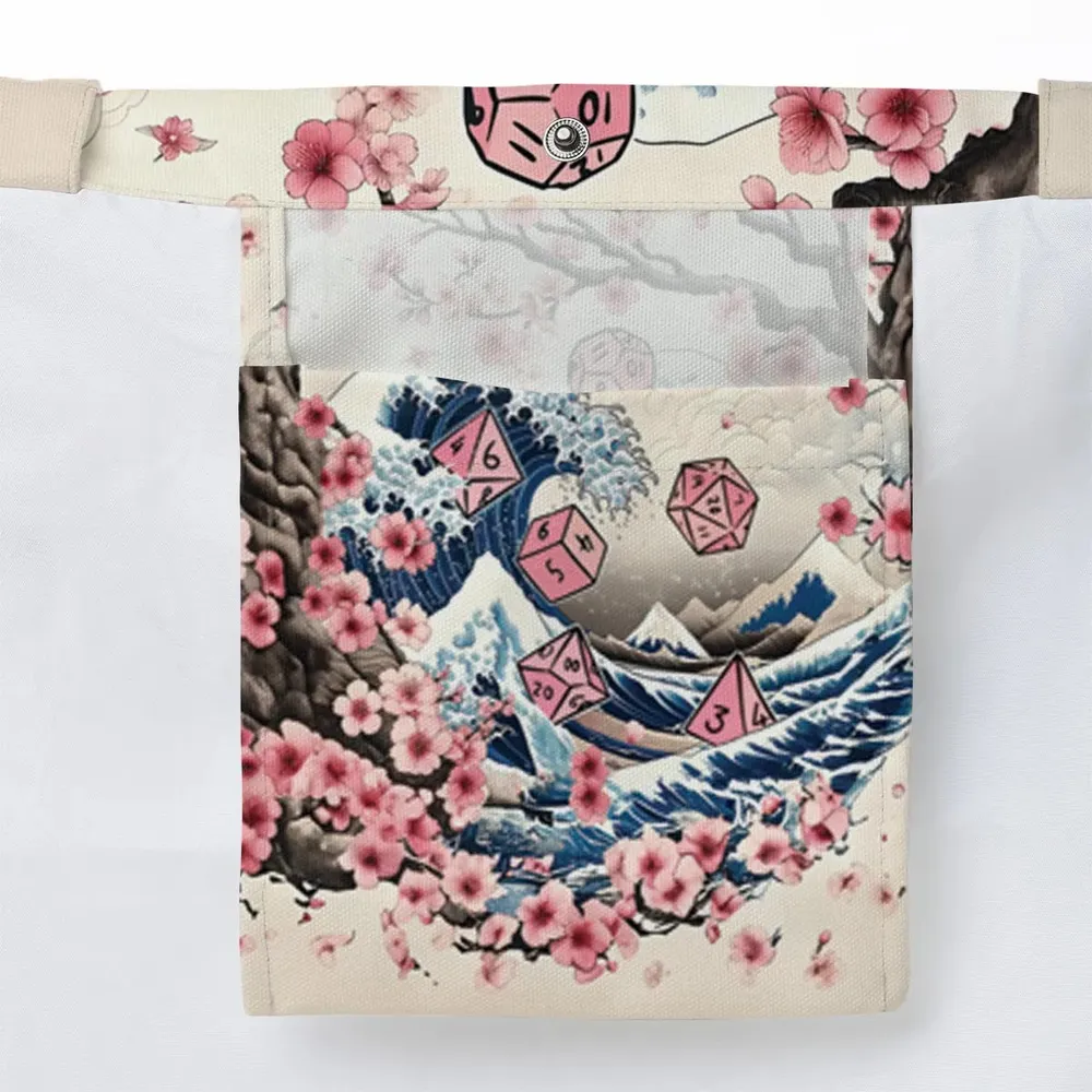 Pink Flower Dice DnD Large Tote Bag - 3