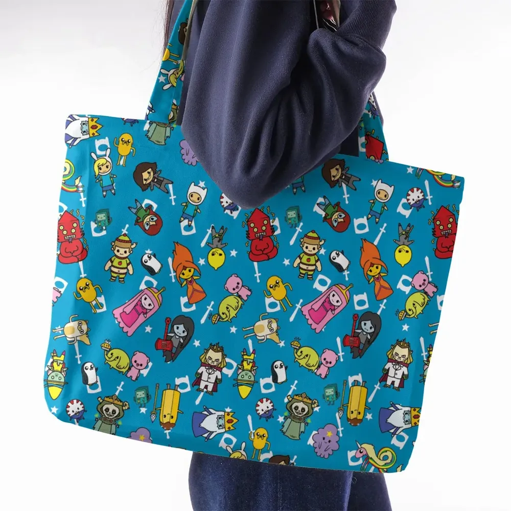 Adventure Time Characters Doodle Large Tote Bag - 2
