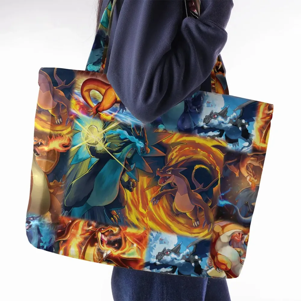 Charizard Ice Fire Dragon Combat Large Tote Bag - 2
