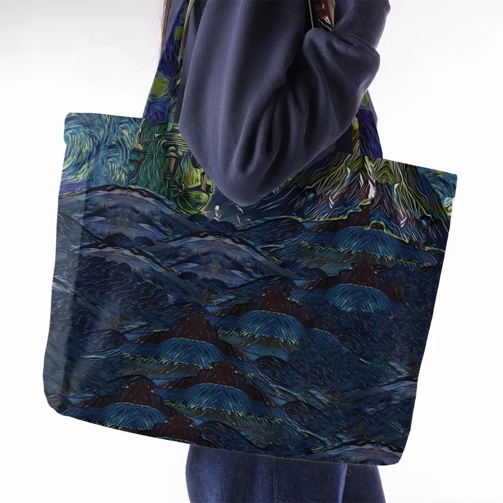 Howl’s Moving Castle Starry Night Large Tote Bag - 2