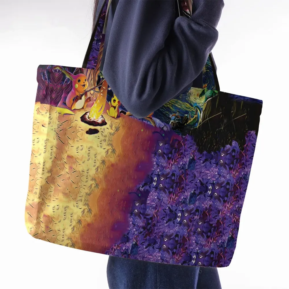 Pokemon Starry Night Campfire Large Tote Bag - 2