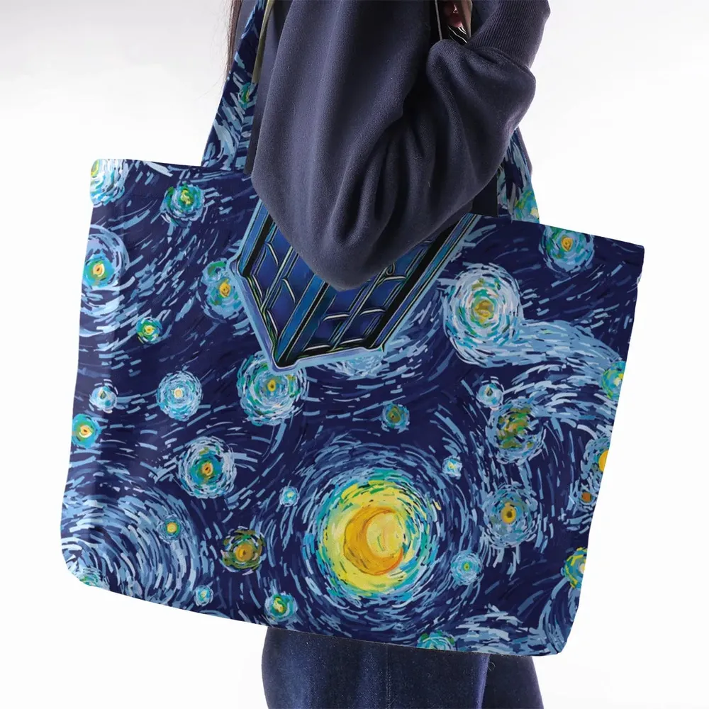 Tardis Starry Night Doctor Who Large Tote Bag - 2